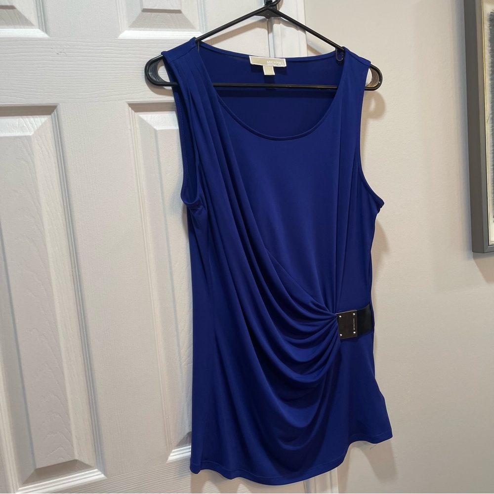 Michael Kors Royal Blue Draped Blouse